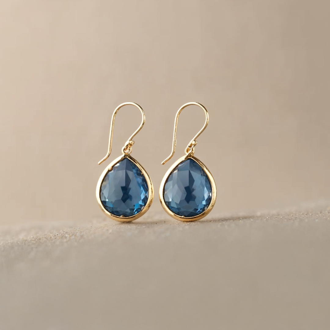 Miljanka - Novah Blue Crystal Drop Earrings